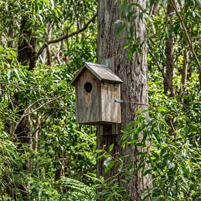 Animal nesting box installed as a humane alternative to a Keon Park roof cavity